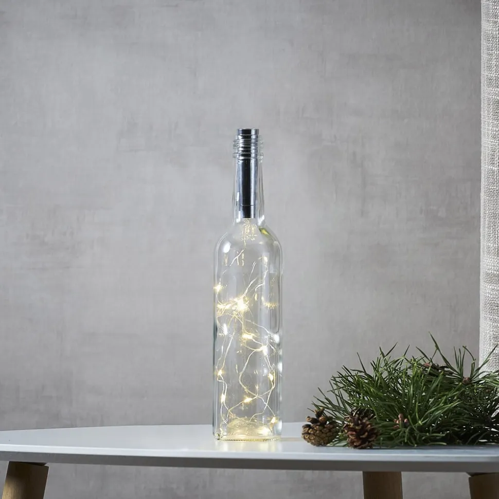 Dew Drops lyskæde til flasker, 75 cm, sølv