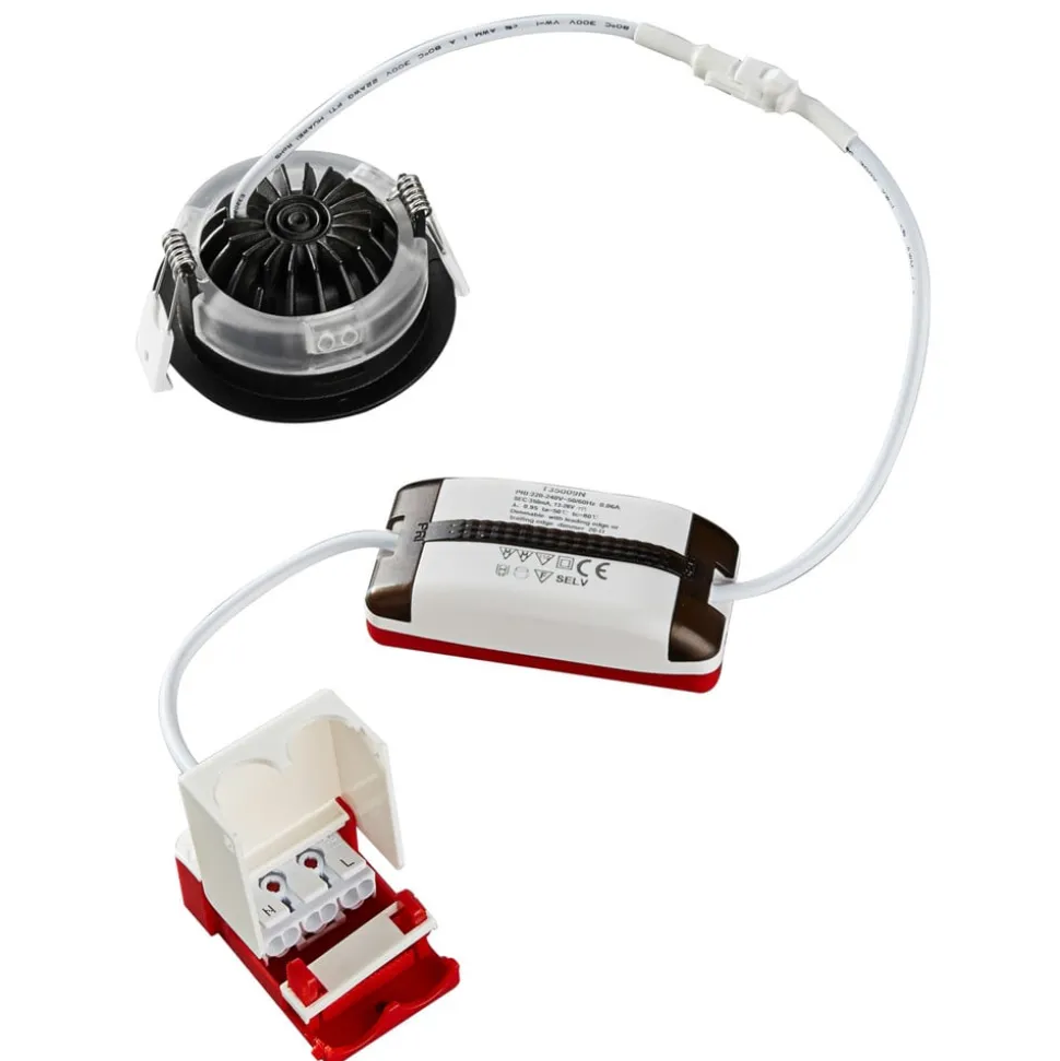 DL6809 LED-downlight, rundt, sort