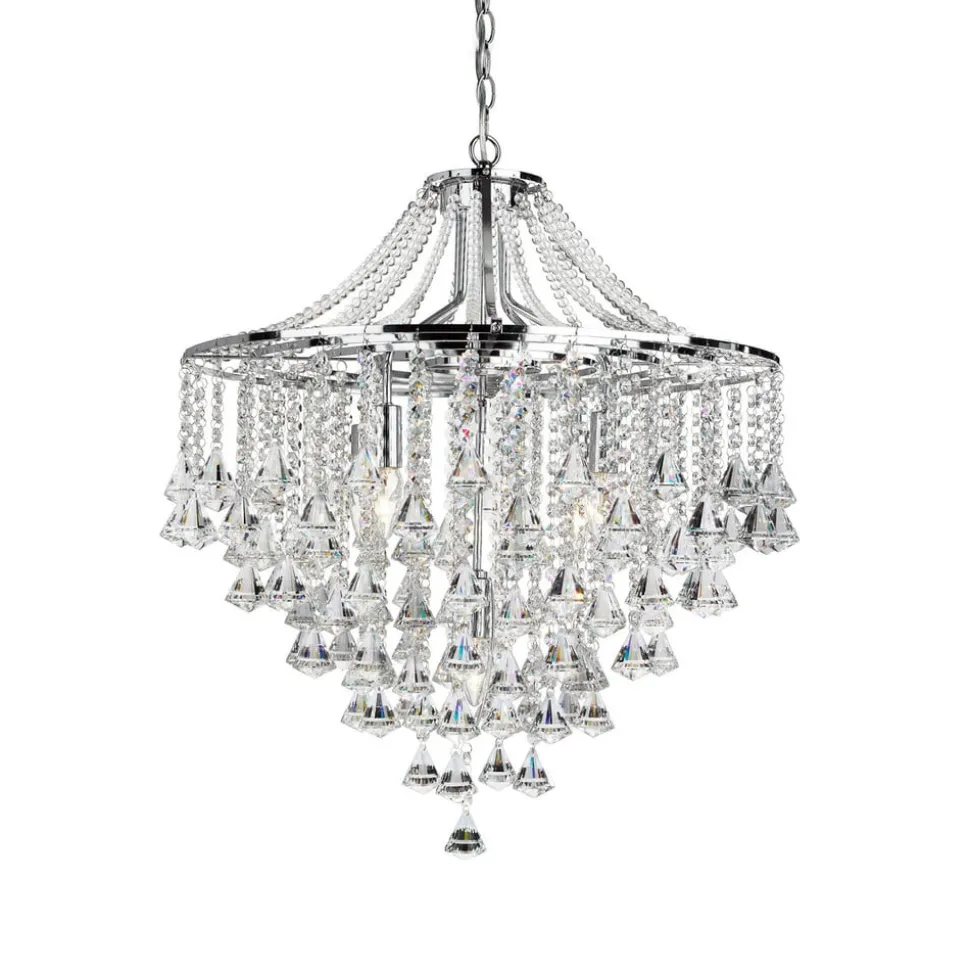 Dorchester lysekrone, krystalglas, 5 lyskilder, Ø 64 cm, E14