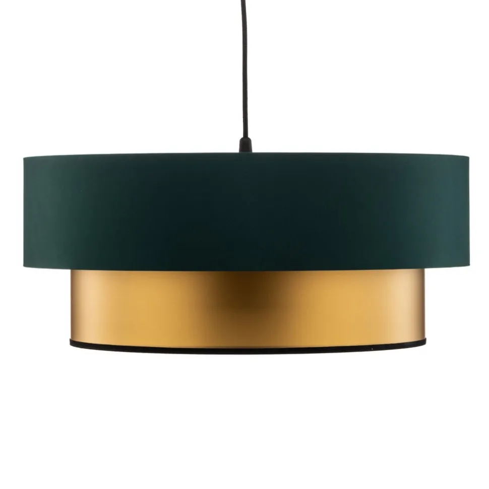 Dorina hængelampe, grøn/guld Ø 50cm