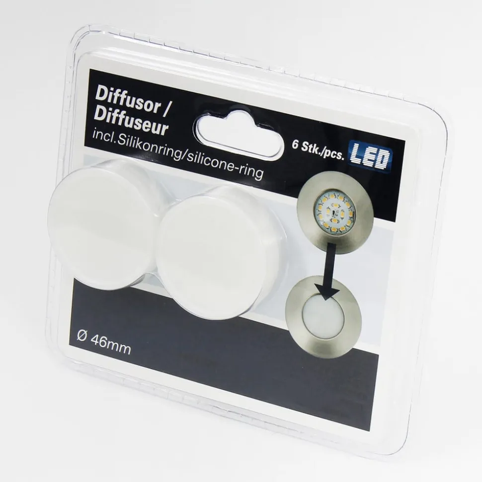 Drejelig LED-indbygningsspot, 3 stk., mat nikkel