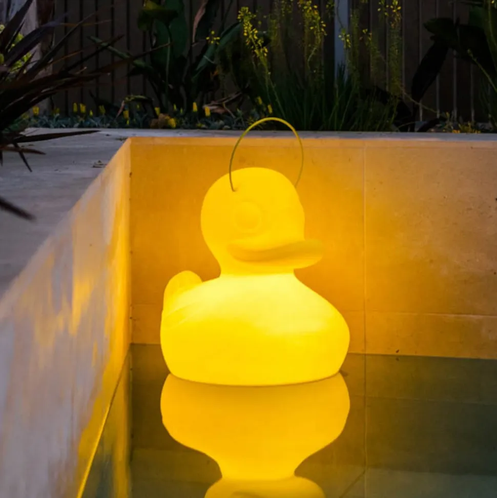 DUCK-DUCK XL udendørs LED-designerlampe, gul