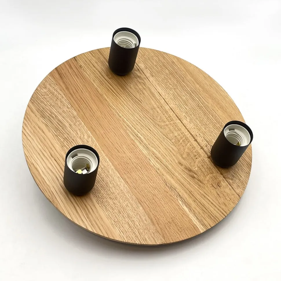 Dusty loftlampe, bøgetræ, sort, Ø 33 cm, 3 lyskilder