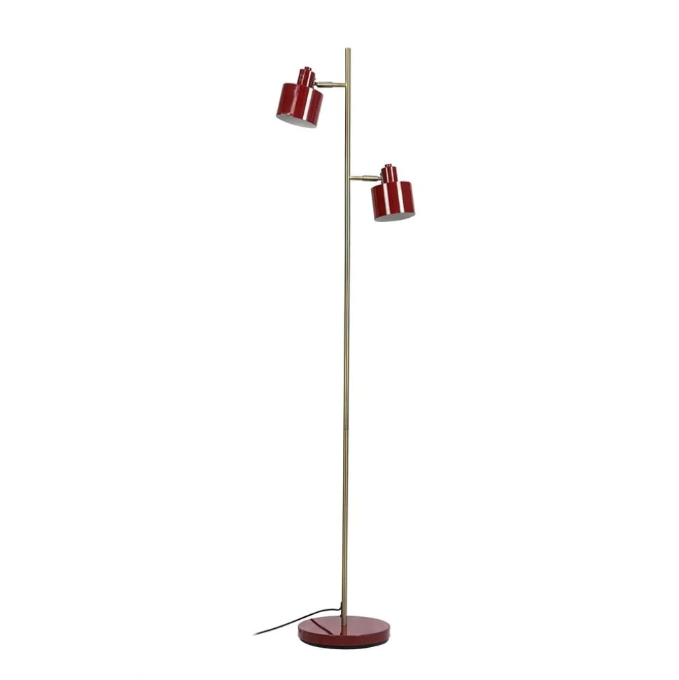 Dyberg Larsen Gulvlampe Ocean, mørkerød, 160 cm, 2 lyskilder.