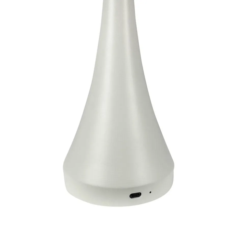 Dyberg Larsen LED-bordlampe Vienna, creme, højde 28 cm