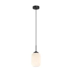 Dyberg Larsen Riflet pendellampe i glas, Ø 14 cm
