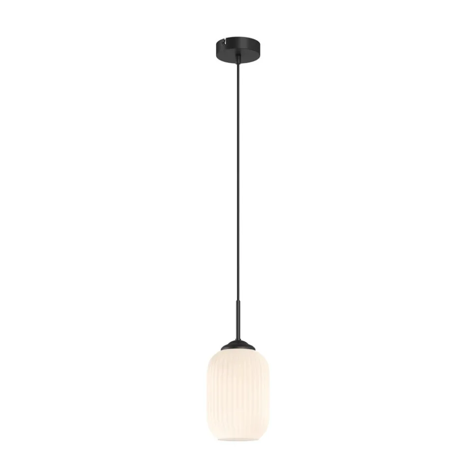 Dyberg Larsen Riflet pendellampe i glas, Ø 14 cm