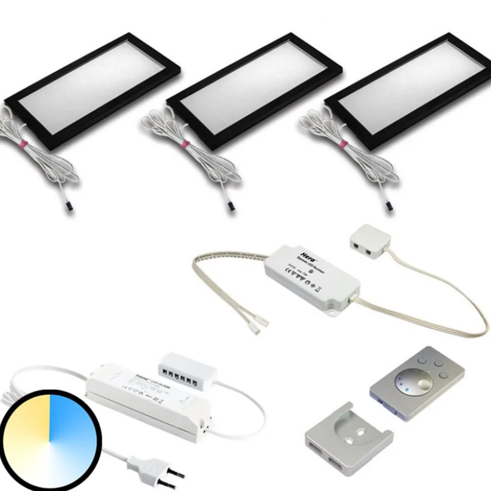 Dynamic Sky LED-underskabslampe 3 stk., sort