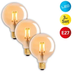 E27 4,1 W 310lm LED-globepære varmhvid guld 3 stk