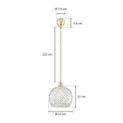EBB & FLOW Rowan hængelampe, guld Ø 22cm