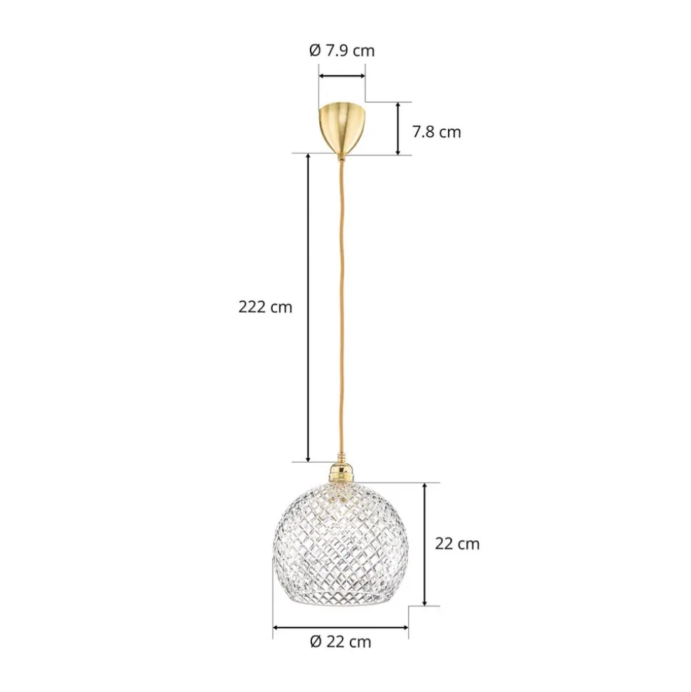 EBB & FLOW Rowan hængelampe, guld Ø 22cm