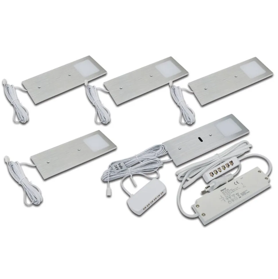 Eco-Pad F LED-underskabsbelysning, 5, 3.000 K, alu