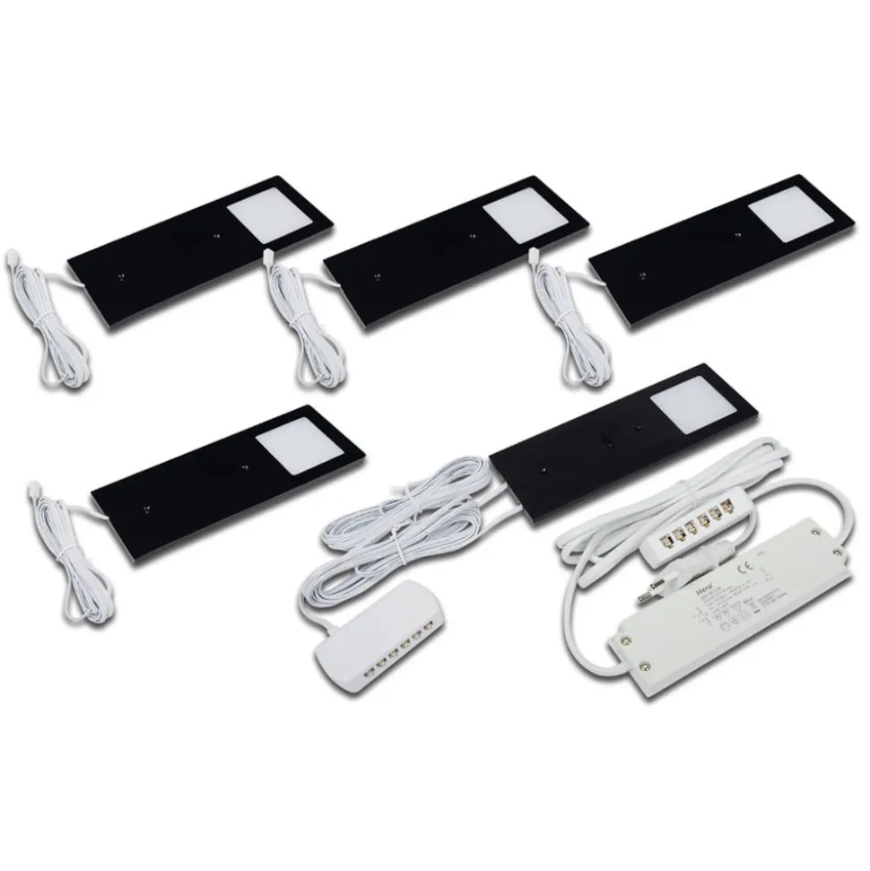 Eco-Pad F LED-underskabsbelysning, 5, 3.000 K sort
