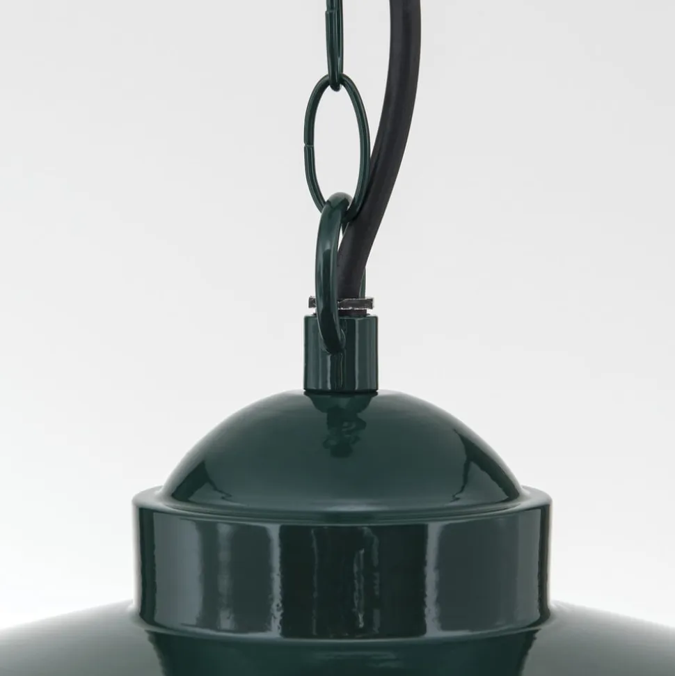 Edward udendørs hængelampe, grøn, Ø 27,5 cm, aluminium/glas