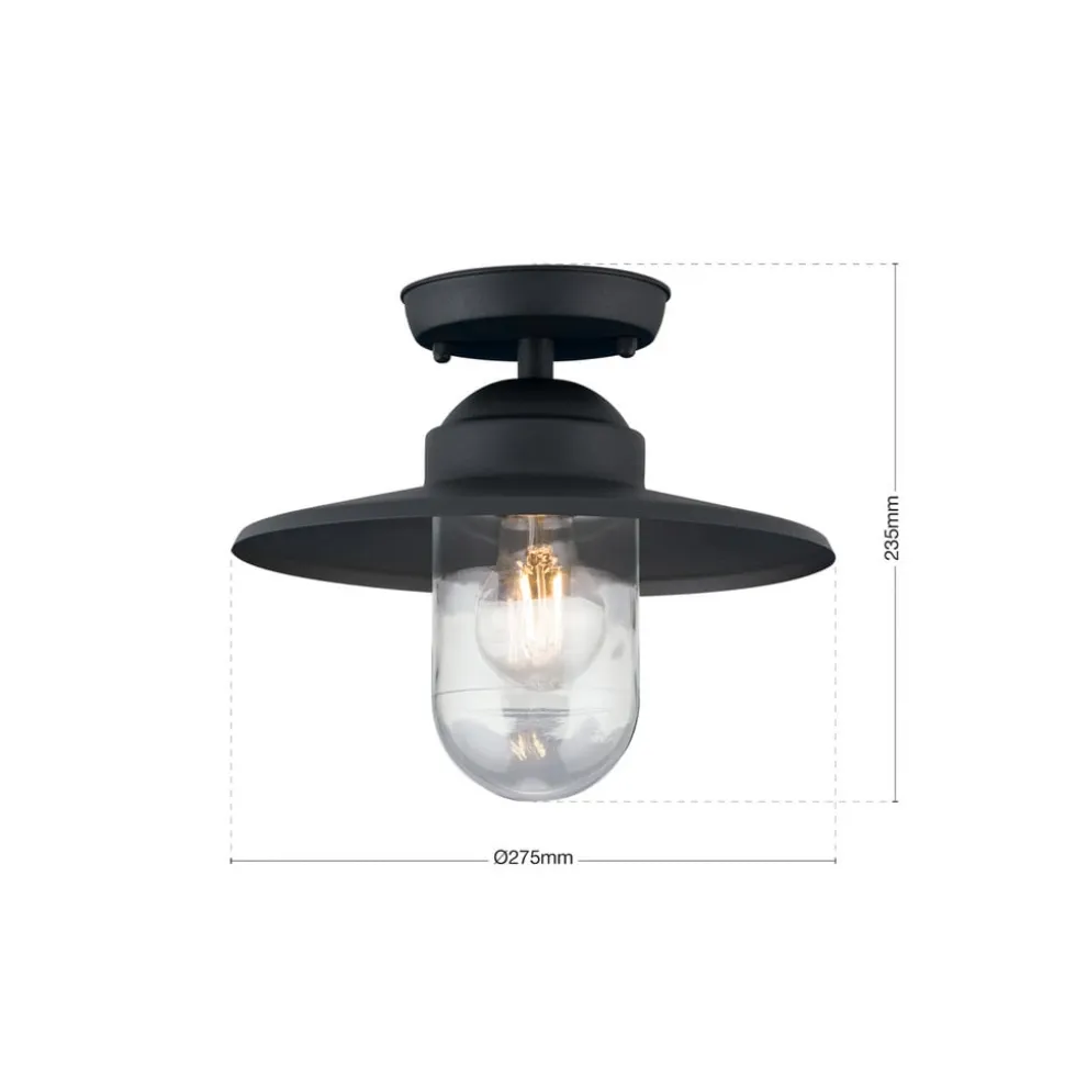 Edward udendørs loftlampe, antracit, Ø 27,5 cm, aluminium