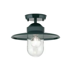 Edward udendørs loftlampe, grøn, Ø 27,5 cm, aluminium/glas