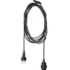 E27-fatning med Ute-kabel, 2,5 m, sort