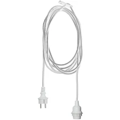 E27-fatning med Ute-kabel, 5 m, hvid