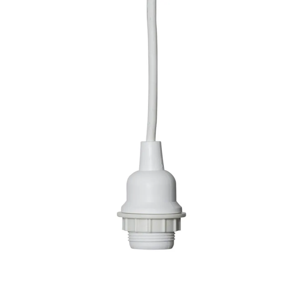 E27-fatning med Ute-kabel, 5 m, hvid