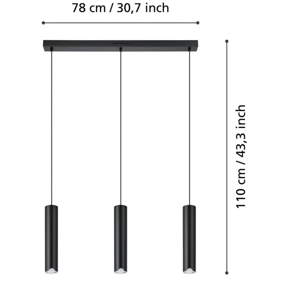 EGLO connect LED-hængelampe Balamorta-Z, 3 lyskilder, sort