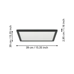 EGLO connect LED-loftlampe Rovito-Z, sort, 39 x 39 cm