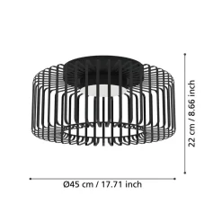 EGLO connect LED-loftlampe Ginestrone-Z, sort, aluminium