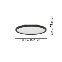 EGLO connect LED-loftlampe Rovito-Z, sort, Ø 30 cm