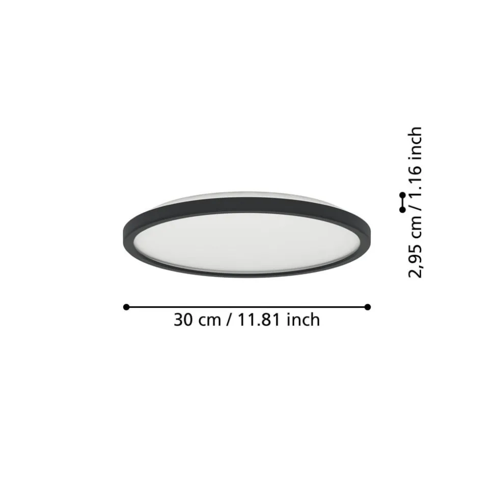 EGLO connect LED-loftlampe Rovito-Z, sort, Ø 30 cm