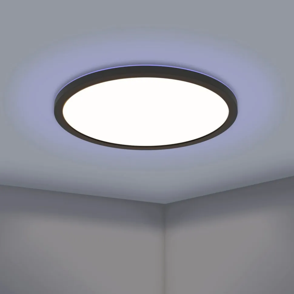 EGLO connect LED-loftlampe Rovito-Z, sort, Ø 30 cm