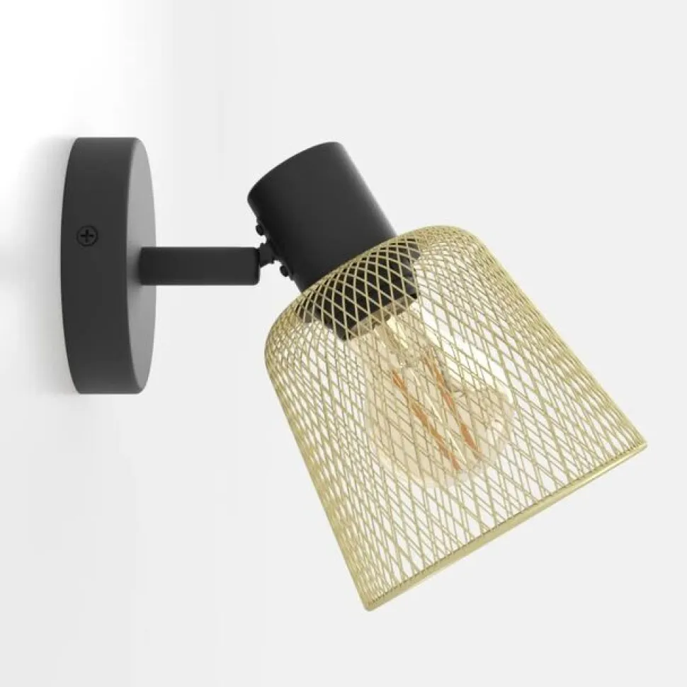 EGLO Coslada vægspot, sort/messing