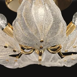 Eksklusiv glas loftslampe Foglie, 6 lyskilder