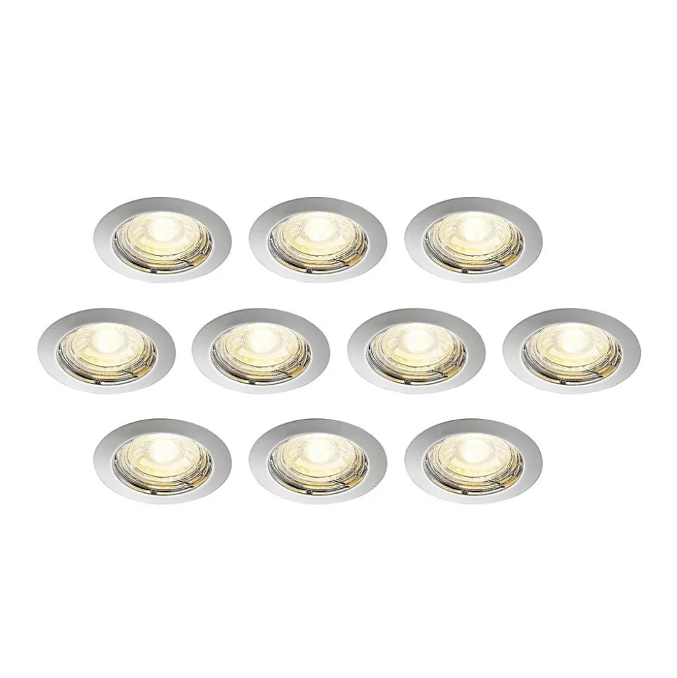 ELC Dakarra indbygnings-downlight, 10, GU10 nikkel
