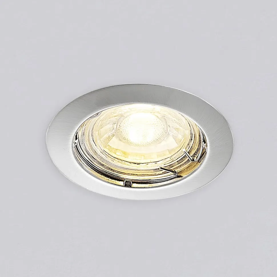 ELC Dakarra indbygnings-downlight, 10, GU10 nikkel