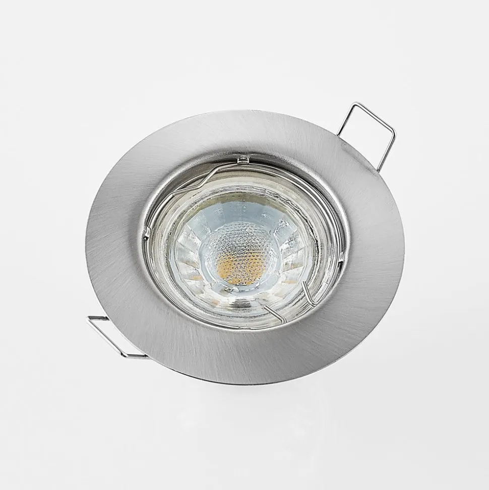 ELC Dakarra indbygnings-downlight, 10, GU10 nikkel