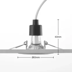 ELC Dakarra indbygnings-downlight, 10, GU10 nikkel