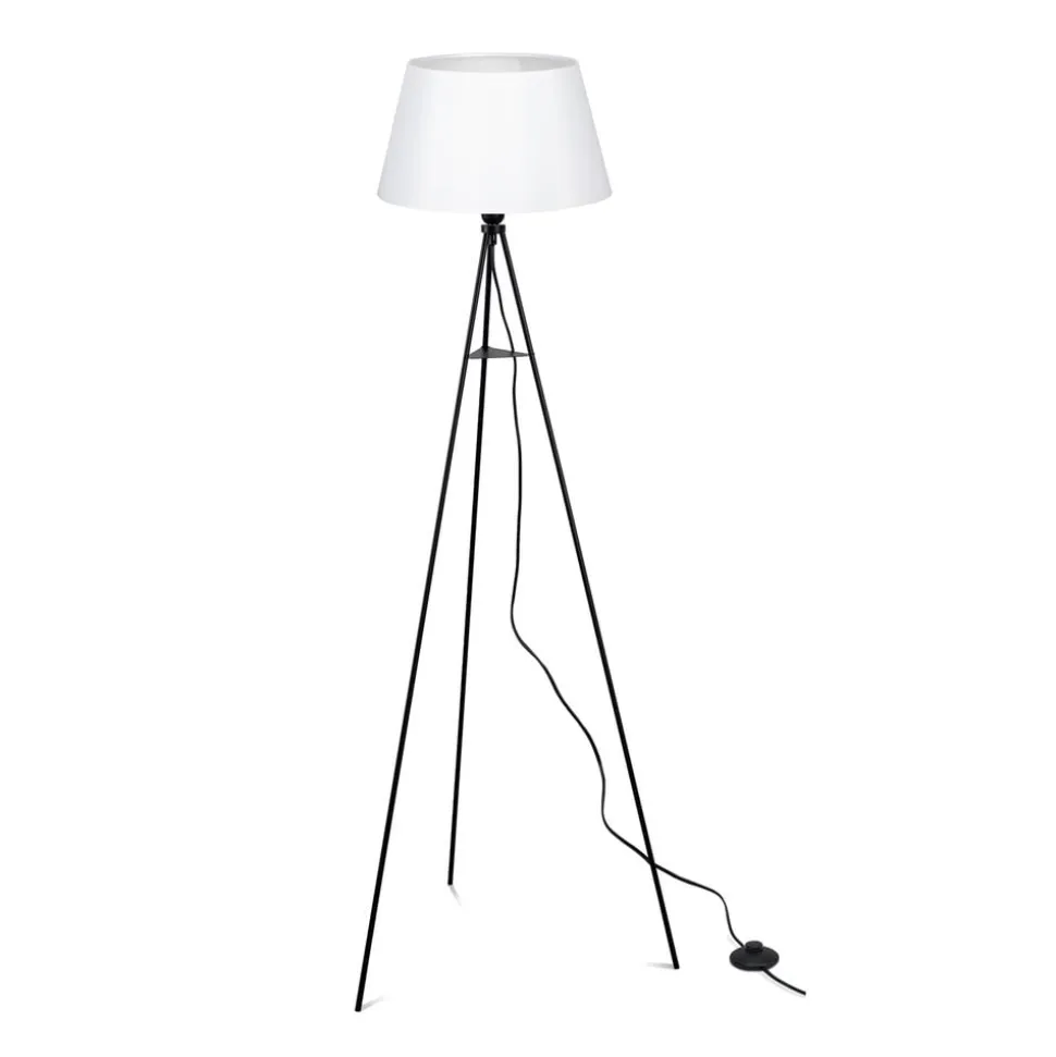 ELC Elsika gulvlampe, stofskærm, hvid