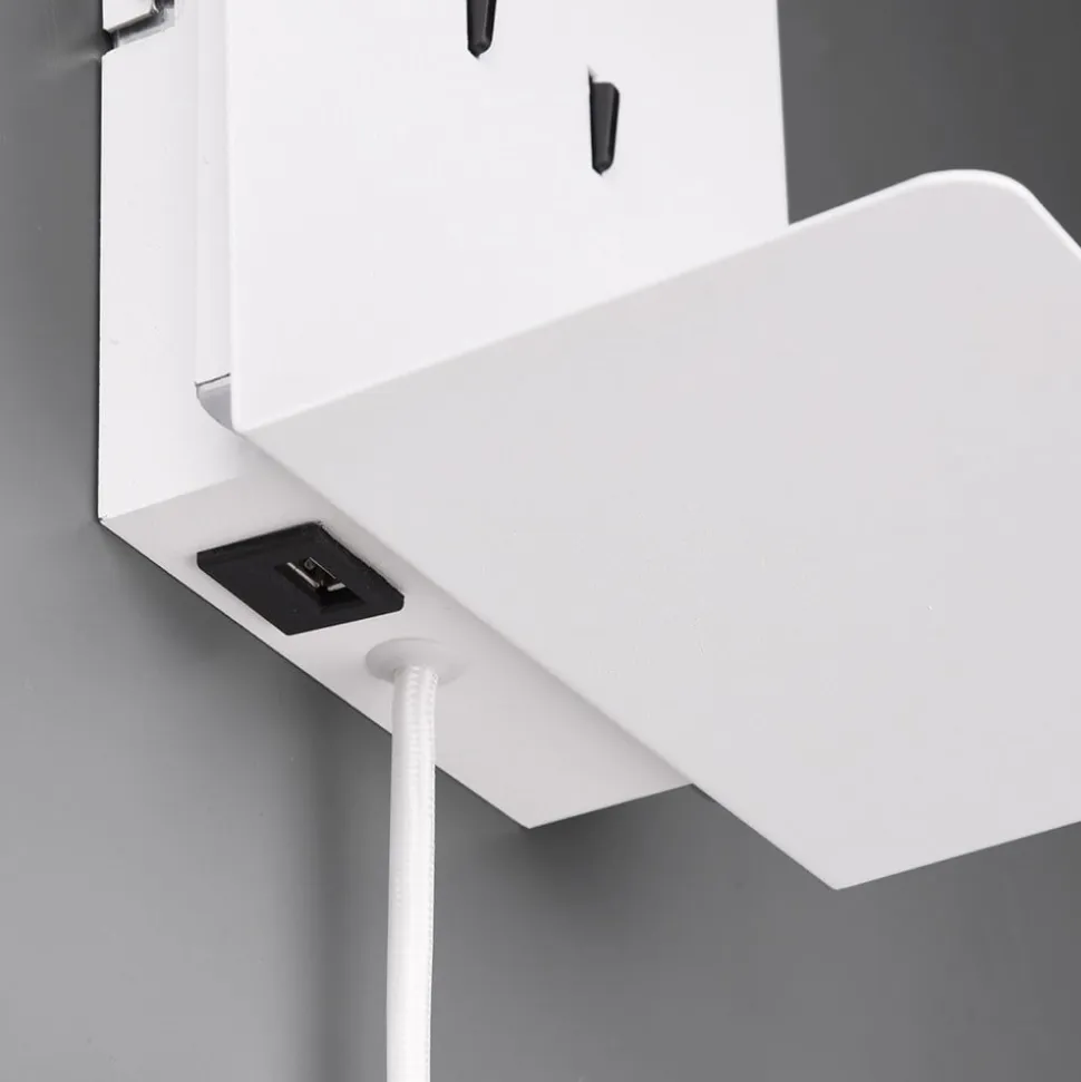 Element LED-væglampe med hylde, mat hvid