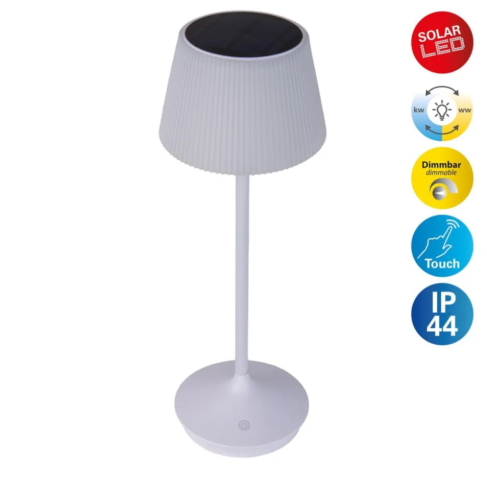 Emmi LED-bordlampe, solcelle, CCT, opladelig, hvid