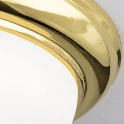 Empire loftlampe, Ø 26,5 cm, guld, matteret opalglas