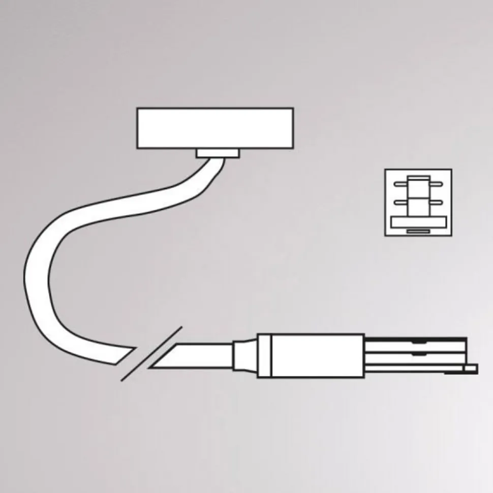 Endetilkobling Volare, kabel 2 m, baldakin, hvid