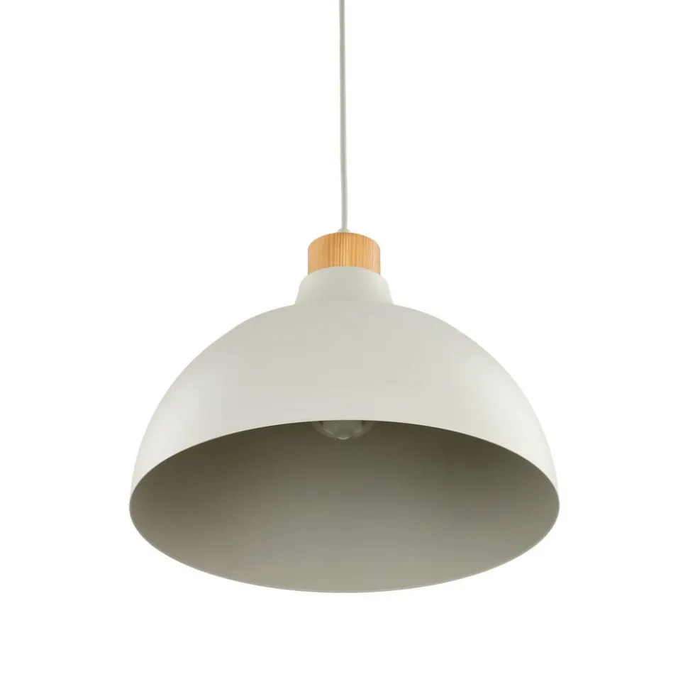 Envostar Kaitt hængelampe, beige, Ø 34 cm, trædetaljer