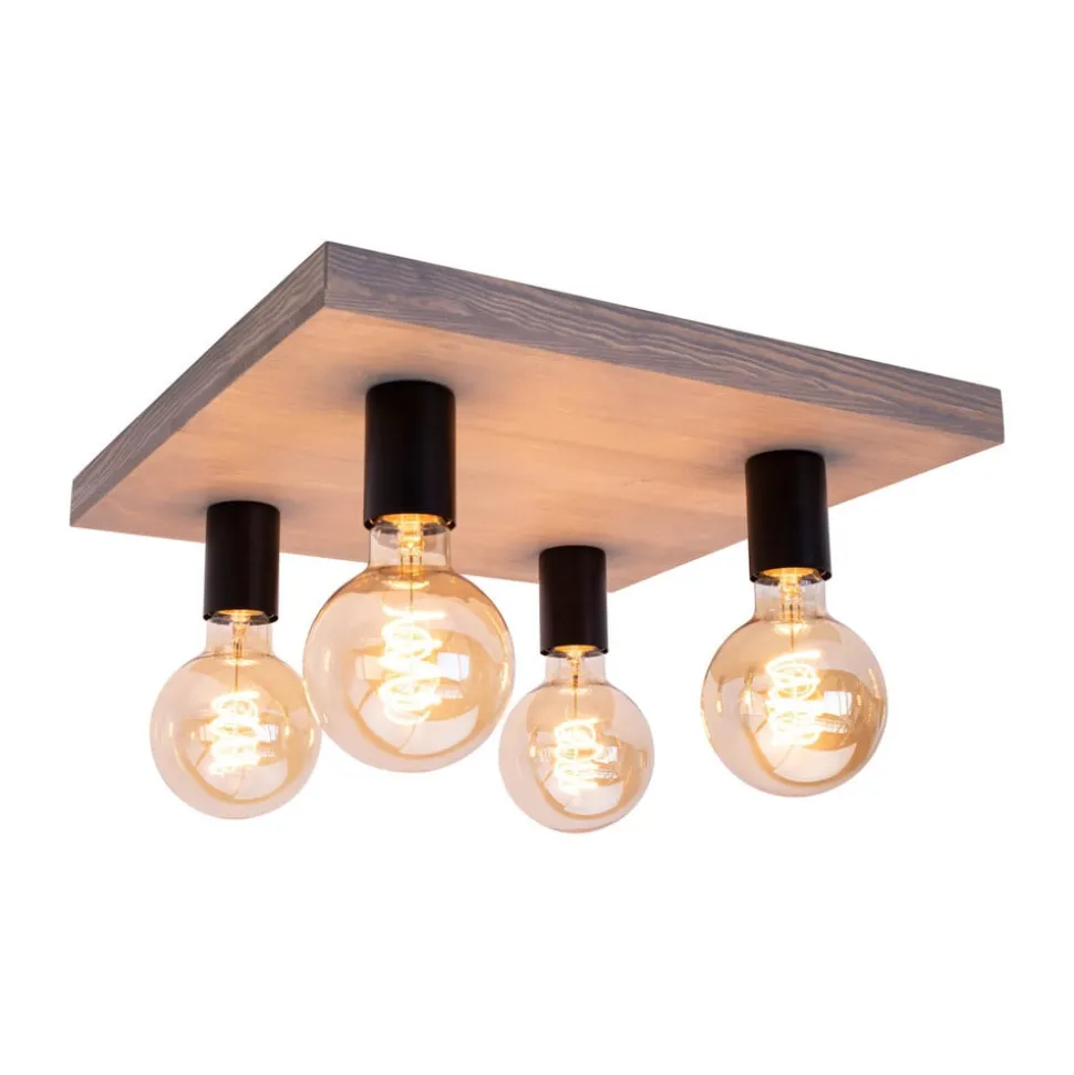 Envostar Lobo loftslampe 4fl. fyrretræsgrå