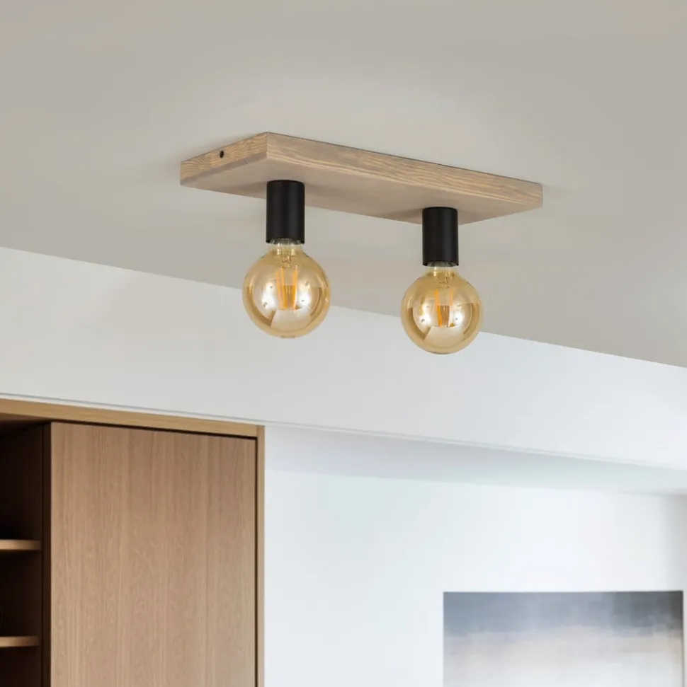 Envostar Lobo loftslampe 2fl. fyrretræsgrå
