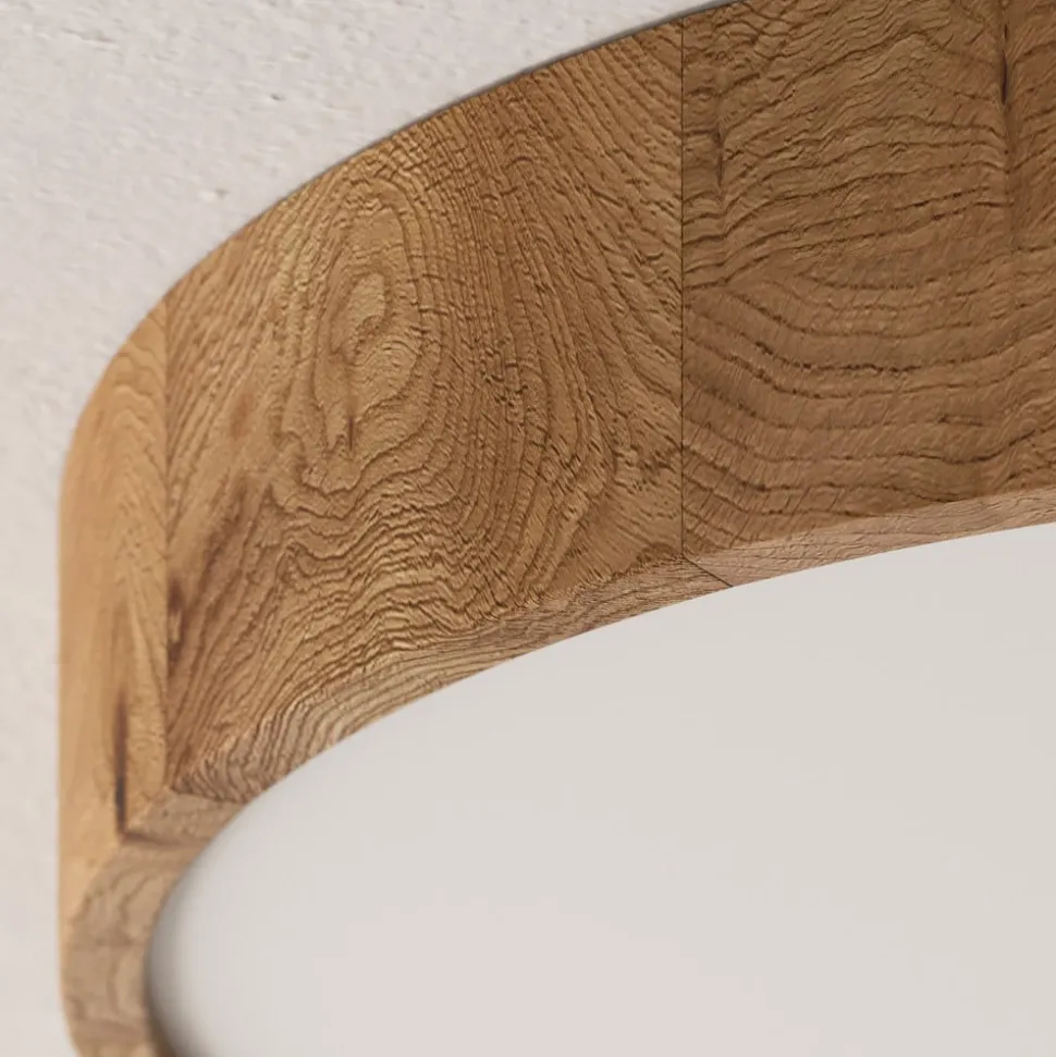 Envostar loftlampe Kerio, Ø 47 cm, naturligt egetræ