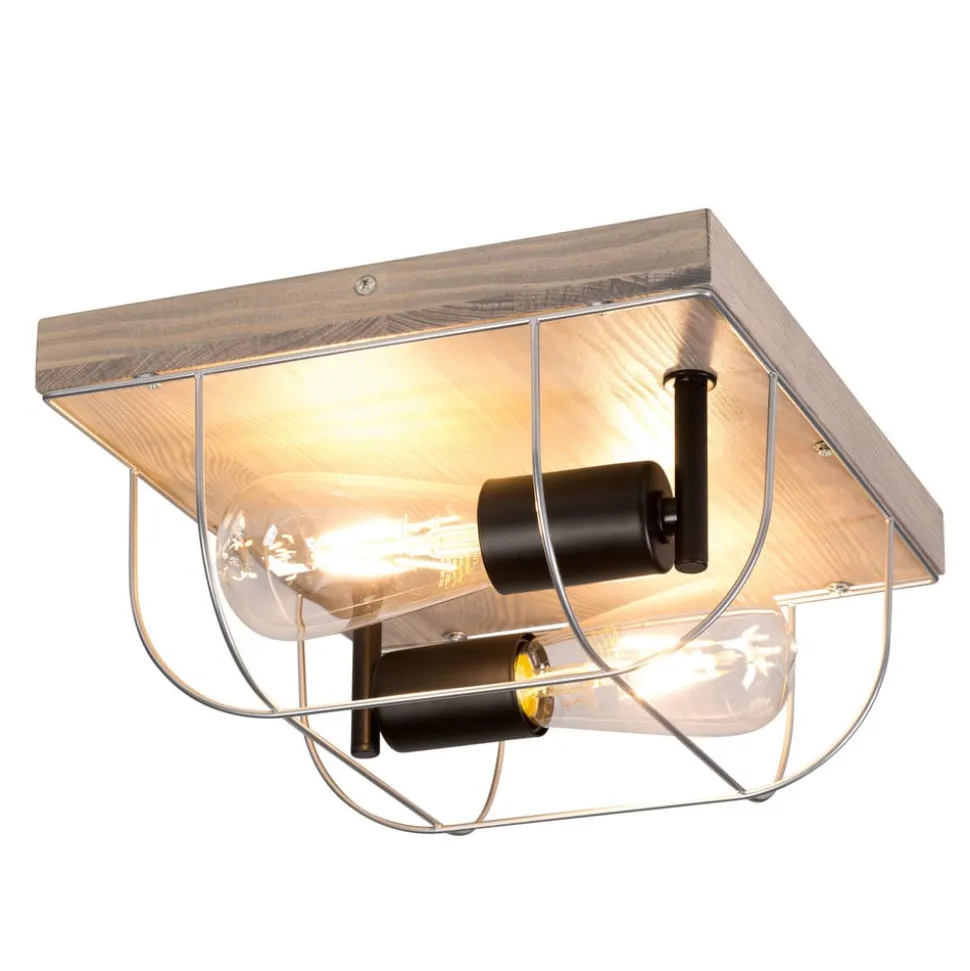 Envostar Neptuna loftslampe, firkantet, 2-lys.
