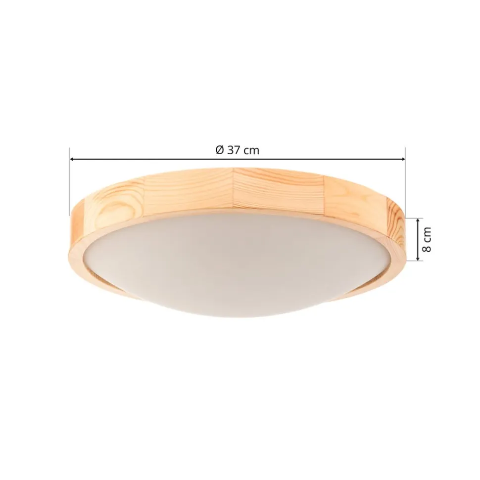 Envostar Zeus loftlampe i træ, fyr, Ø 37 cm