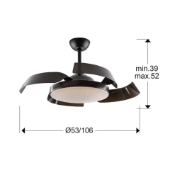 Enzo LED-loftventilator, dæmpbar, CCT, sort