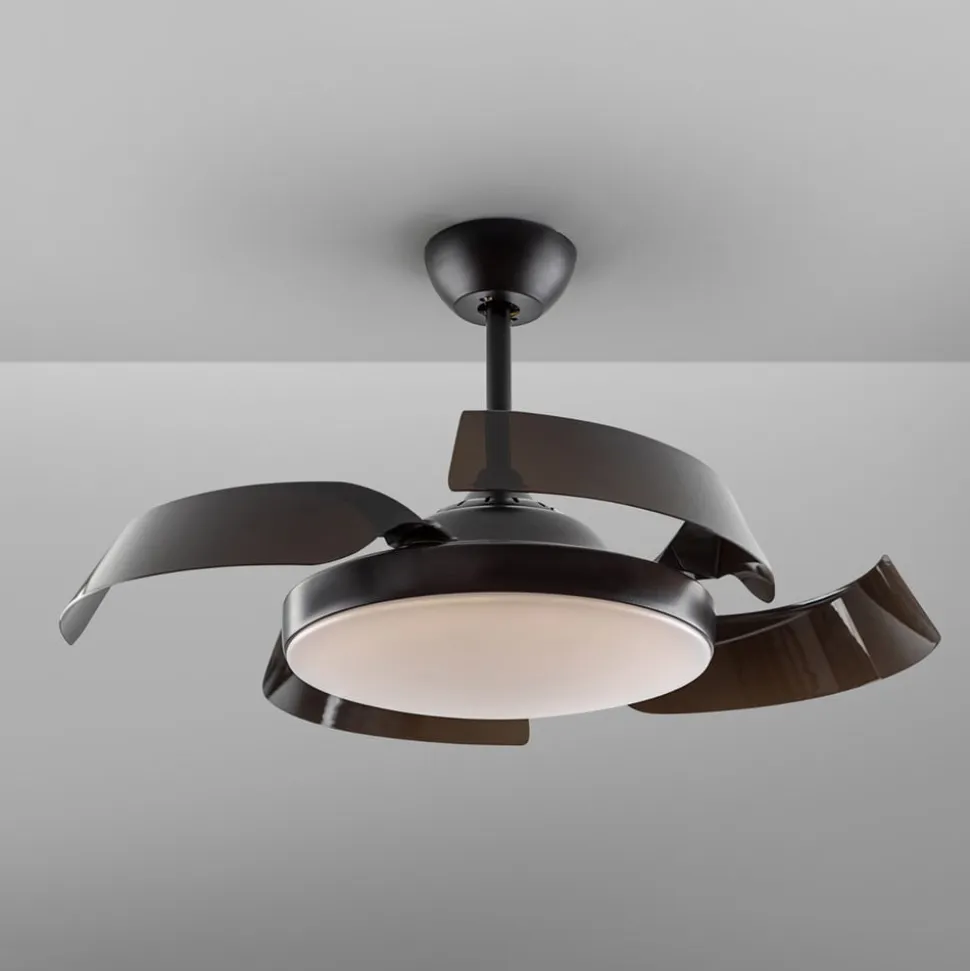 Enzo LED-loftventilator, dæmpbar, CCT, sort