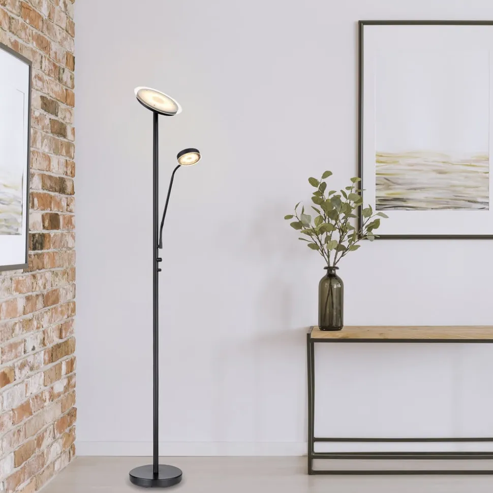 Ernst LED-gulvlampe med flexarm, sort