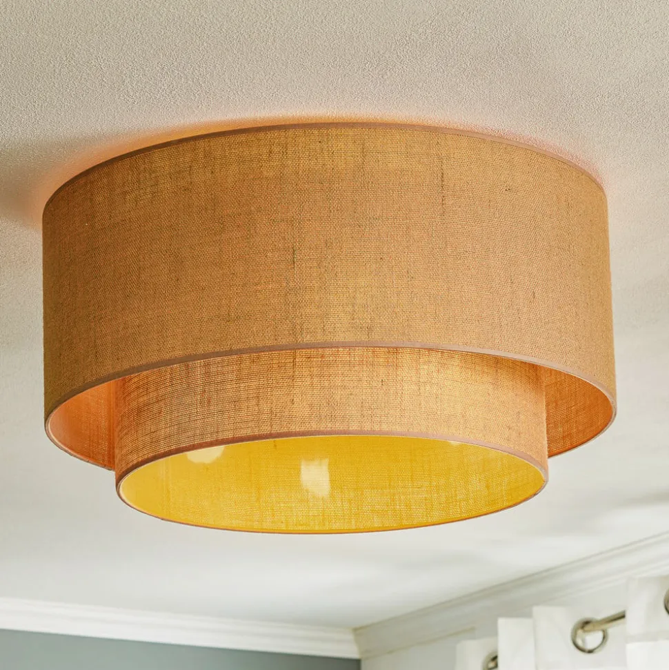 Euluna Boho jute-loftslampe naturbrun Ø60cm